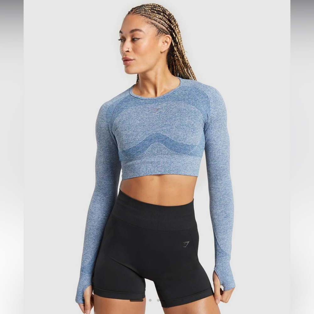 Pink GYMSHARK Flex Long Sleeve Crop Top